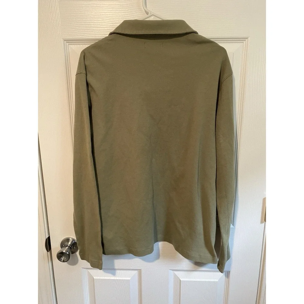Banana Republic Men's Olive Long Sleeve Collared Polo Shirt Size L